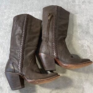 Charlie 1 Horse‎ Lucchese Boots Womens 6 Brown Soft Leather Western Side Zipper